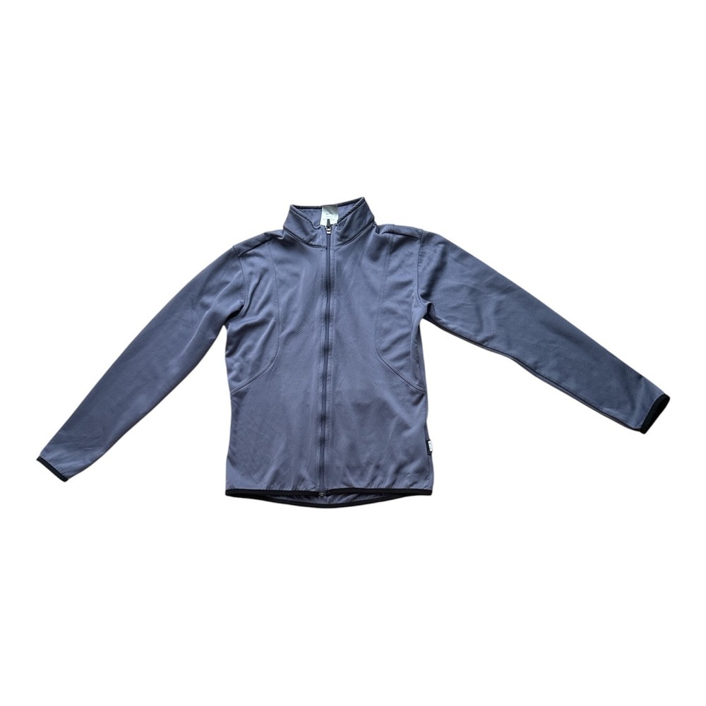 Nike Therma-FIT Womens Full Zip Cycling Jacket Blue Gray Back Pocket Small 4-6